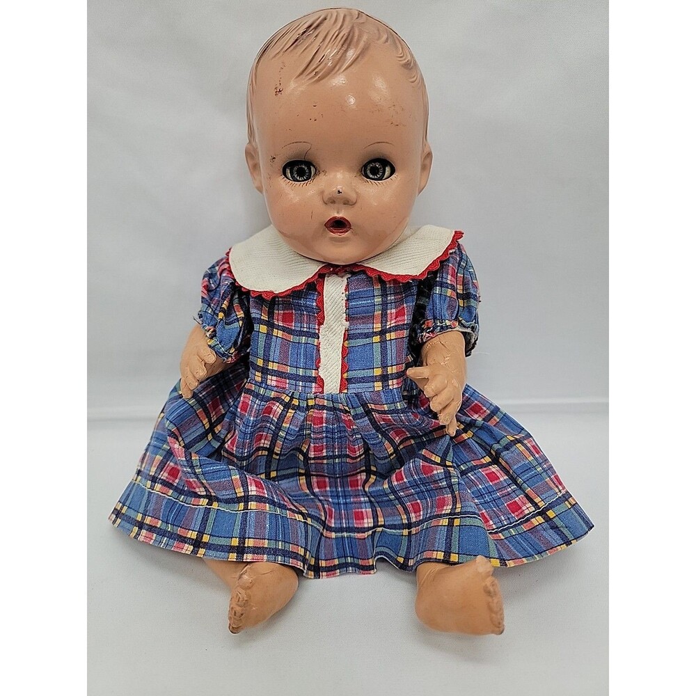 Vintage 1950s Sun Rubber Company Baby Doll With Dress 11"
